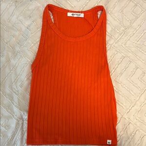 Rip Curl Orange Ribbed Sleeveless Tank Top